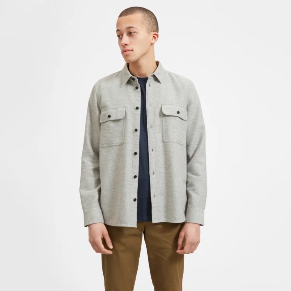Everlane Heavyweight Overshirt, Large, Heather Gray